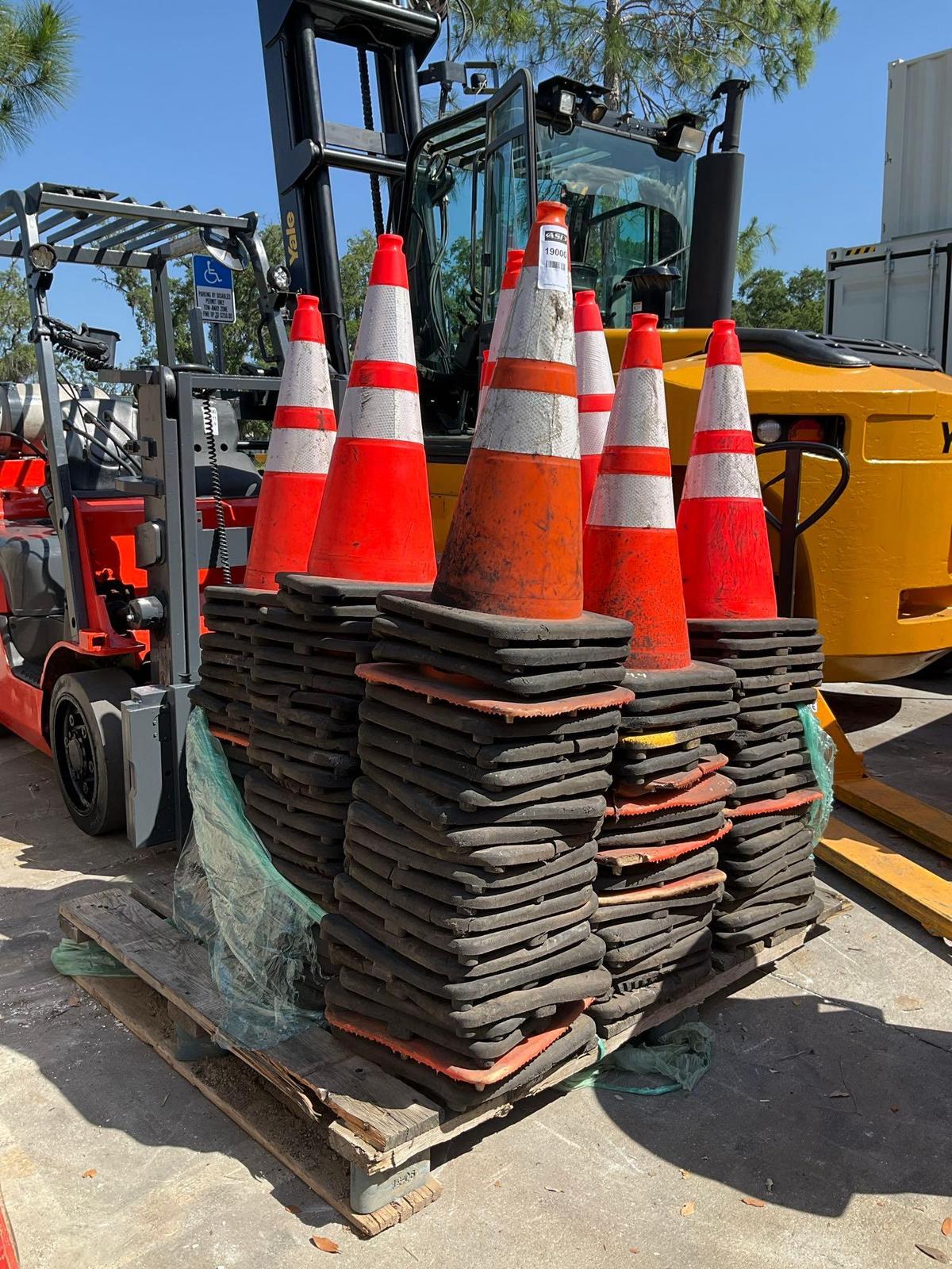 LARGE LOT OF SAFETY CONES ON PALLET...