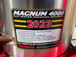 UNUSED 2023 MAGNUM 4000 SERIES GOLD HOT WATER PRESSURE WASHER,DIESEL GAS POWER, ELECTRIC START, A...