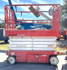 2015...SNORKEL SCISSOR LIFT MODEL S4732E ANSI, ELECTRIC, APPROX MAX PLATFORM HEIGHT, 32FT, NON MA...