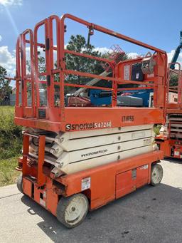 SNORKEL SCISSOR LIFT MODEL S4726E ANSI , ELECTRIC, APPROX MAX PLATFORM HEIGHT 26FT, NON MARKING T...