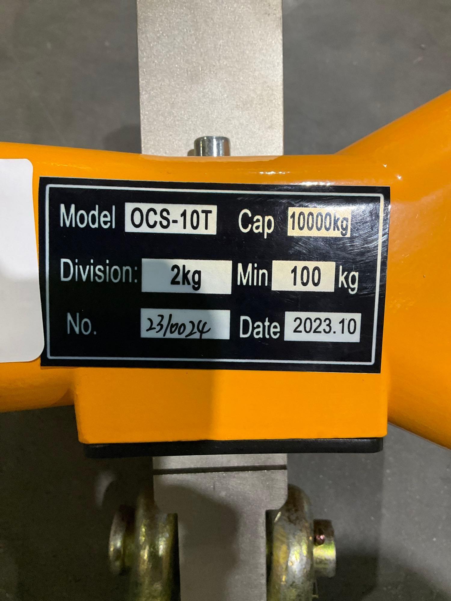 UNUSED 2023 ELECTRONIC CRANE SCALE OCS-10T, MAX CAPACITY 22,046LBS, REMOTE & INSTRUCTIONS MANUAL ...