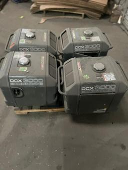 4 ALPHA GEN MODEL DCX3000 PORTABLE GENERATORS, ALL RUN...