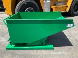 UNUSED... SMALL...SELF DUMPING HOPPER WITH FORK POCKETS