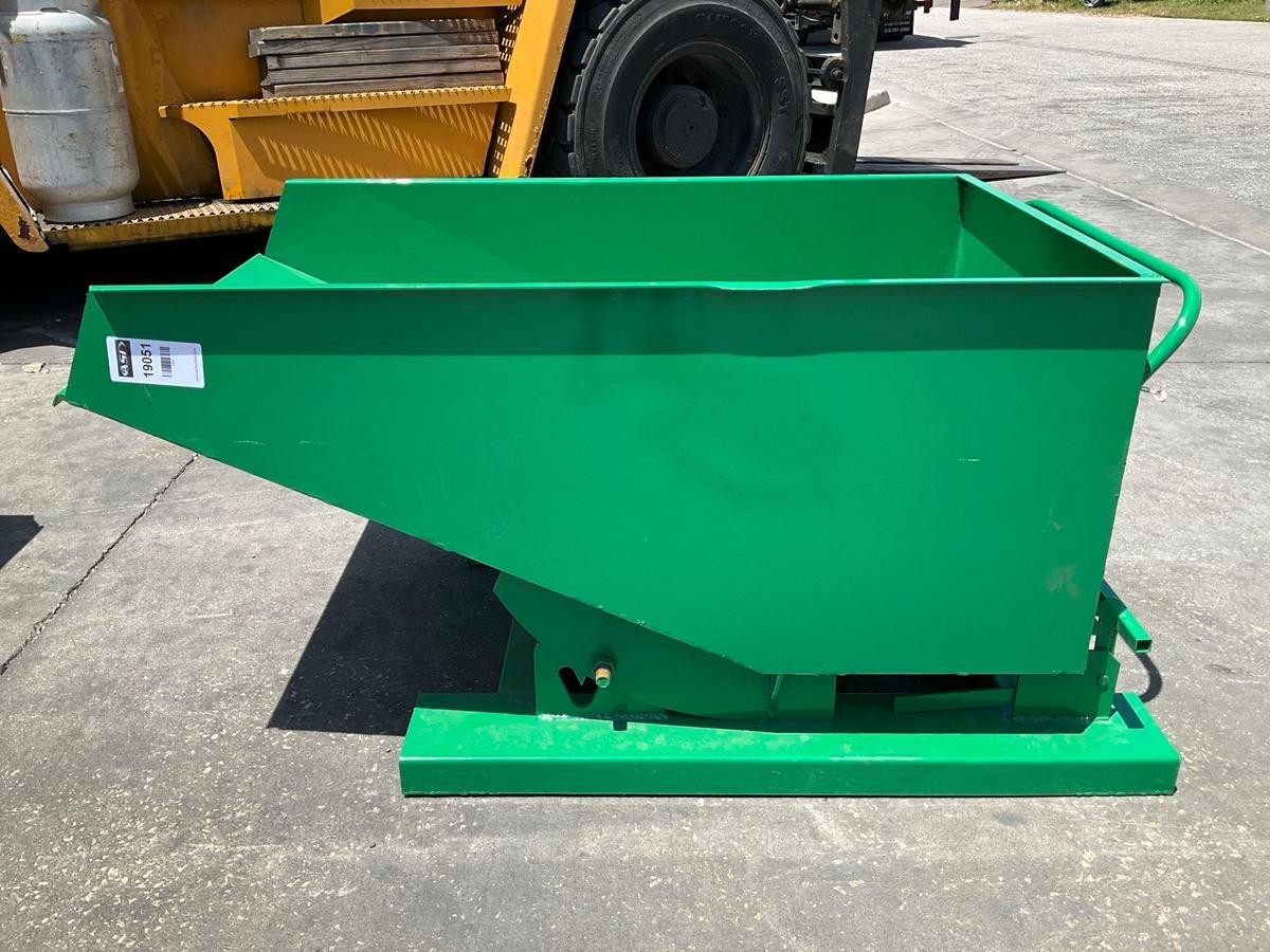 UNUSED... SMALL...SELF DUMPING HOPPER WITH FORK POCKETS