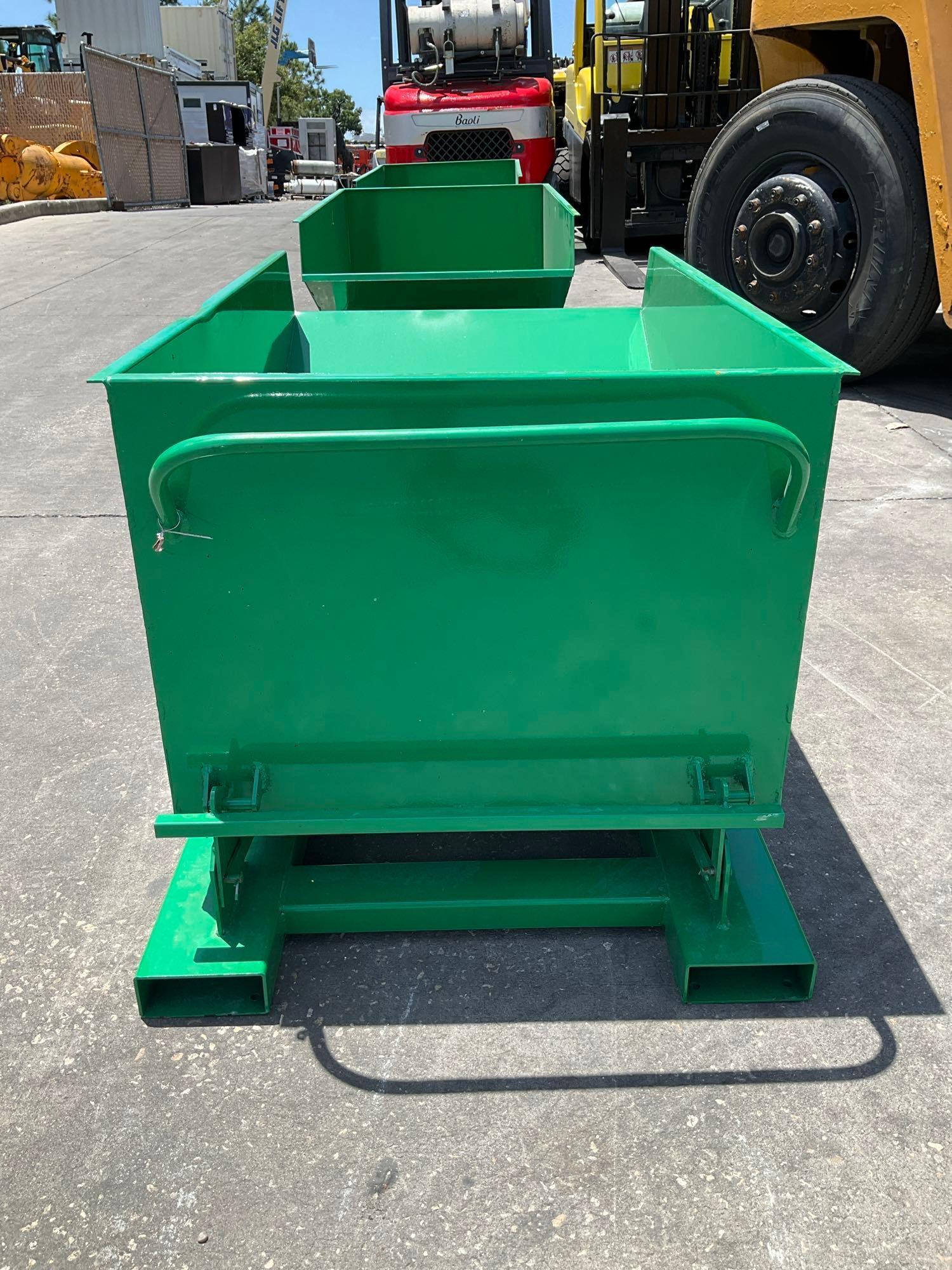 UNUSED... SMALL...SELF DUMPING HOPPER WITH FORK POCKETS