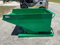 UNUSED... SMALL...SELF DUMPING HOPPER WITH FORK POCKETS