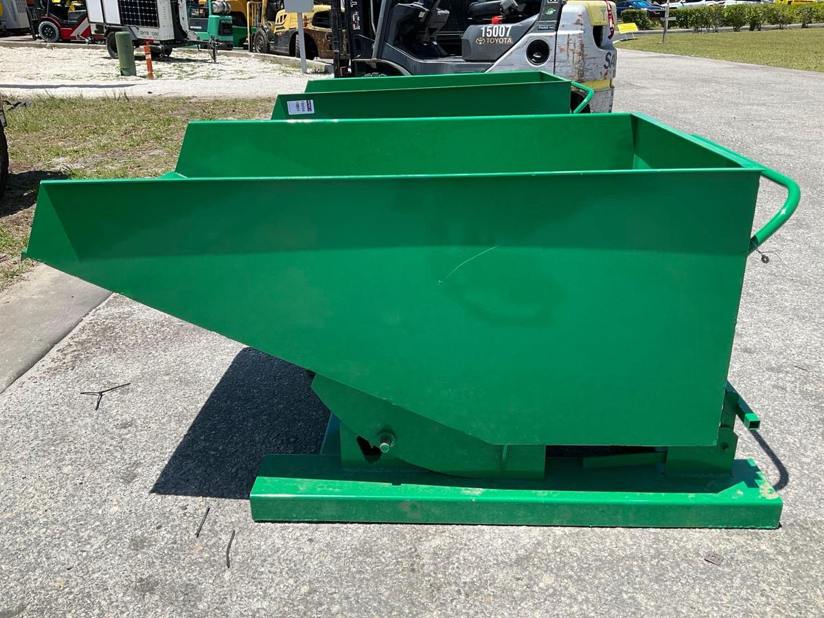 UNUSED... SMALL...SELF DUMPING HOPPER WITH FORK POCKETS