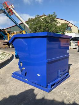 UNUSED 1 CU YARD SELF DUMPING HOPPER WITH FORK POCKETS