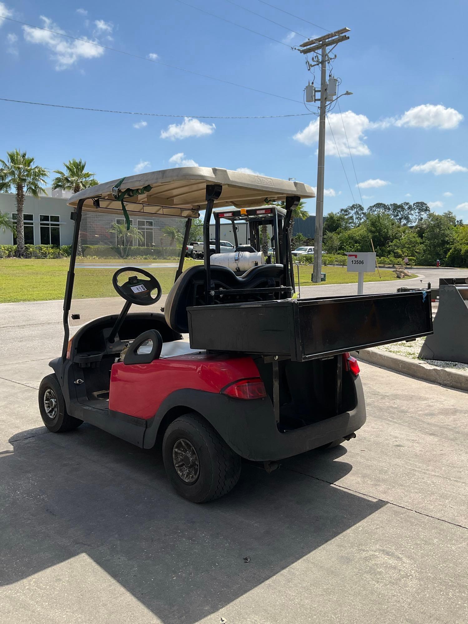 CLUB CAR PRECEDENT GOLF CART, ELECTRIC, UTILITY BED ON BACK, RUNS & DRIVES, CLUBCAR POWER DRIVE 3...