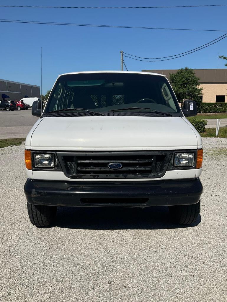 2003 FORD E-SERIES CARGO VAN, APPROX GVWR 8600LBS, STORAGE UNIT & SHELVES IN BACK , RUNS & DRIVES