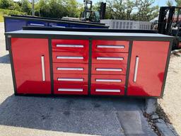 UNUSED STEELMAN WORK BENCH MODEL 7FT-10D-01B, 7FT, 10DRAWERS, KEYS TO LOCK, ANIT-SLIP MAT, THREE ...