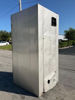 UNUSED STAINLESS STEEL PORTABLE TOILET UNIT,... ELECTRIC & PLUMBING HOOK UP WITH EXTERIOR PLUMBING