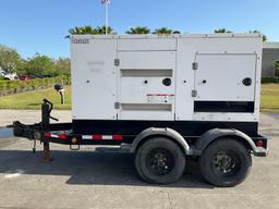 2015 CUMMINS GENERATOR MODEL C100D6R, DIESEL, TRAILER MOUNTED, APPROX PHASE 1/3, APPROX RATED KW