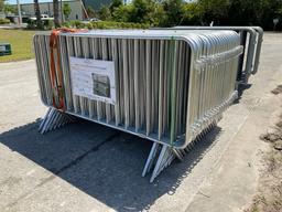 UNUSED 15PCS GALVANIZED CONSTRUCTION SITE / CROWD CONTROL FENCE/BARRICADES, APPROX 4FT x 8FT ( PL...