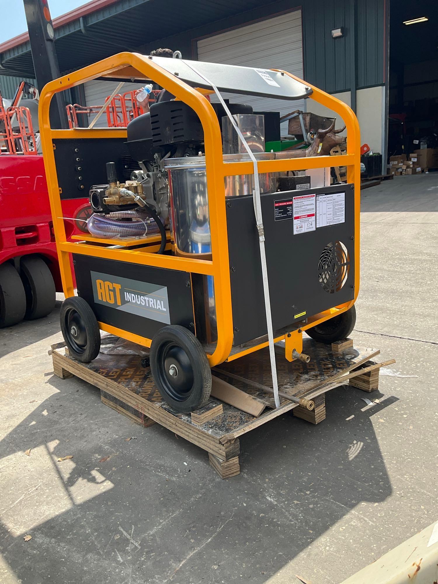 UNUSED AGT INDUSTRIAL HPW4000 HOT WATER PRESSURE WASHER,GAS POWER, DIESEL BURNER, ELECTRIC START,...