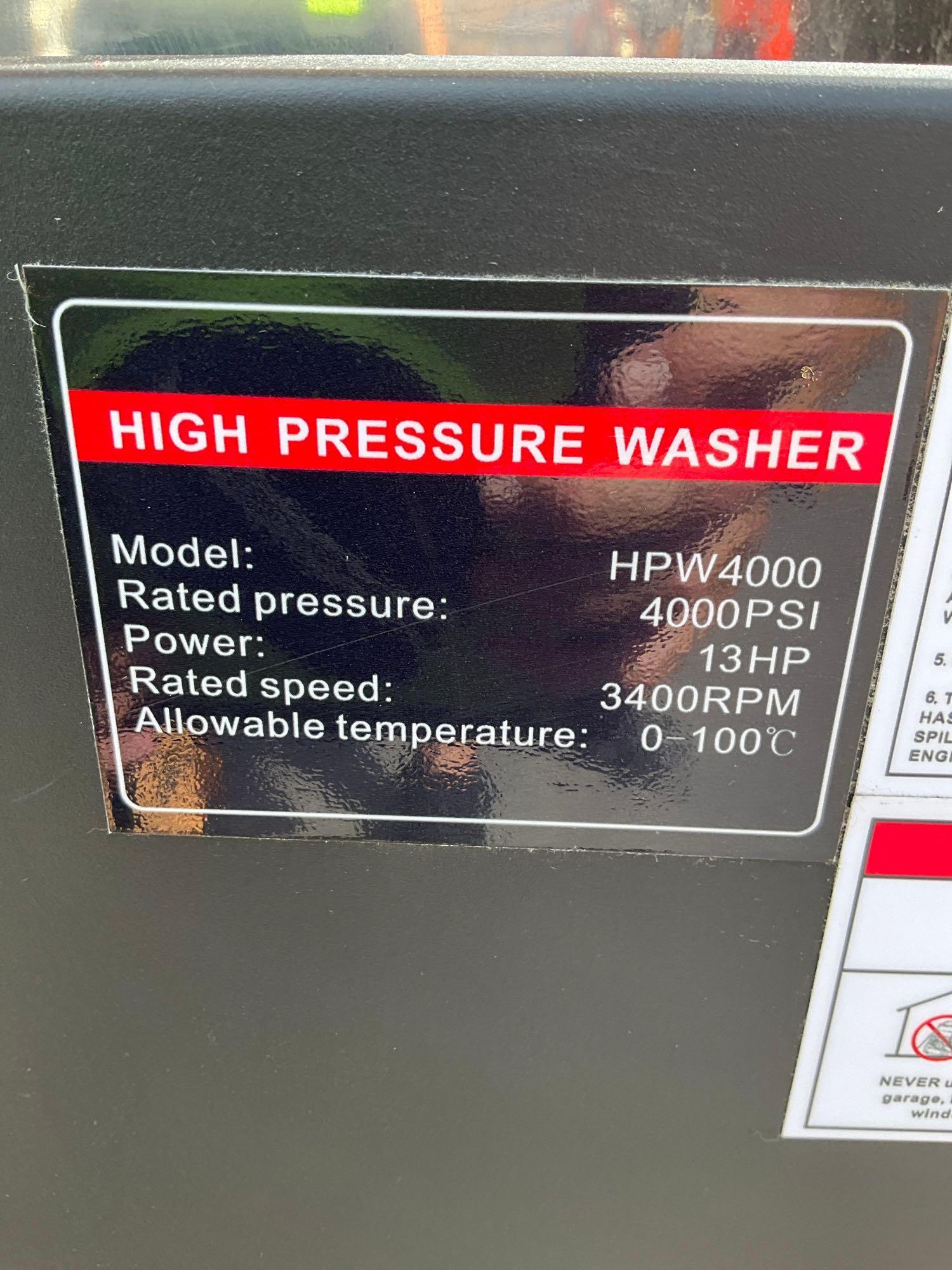 UNUSED AGT INDUSTRIAL HPW4000 HOT WATER PRESSURE WASHER,GAS POWER, DIESEL BURNER, ELECTRIC START,...