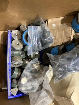 LOT OF MISCELLANEOUS TUBE FITTINGS, BATTERIES, CASTLE NUTS,...AND OTHER...EQUIPMENT