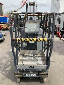 2014 JLG MANLIFT MODEL 20MVL, ELECTRIC, APPROX MAX PLATFORM HEIGHT 20FT, NON MARKING TIRES, BUILT...