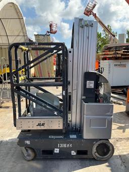 JLG MANLIFT MODEL 20MVL, ELECTRIC, APPROX MAX PLATFORM HEIGHT 20FT, NON MARKING TIRES, BUILT IN