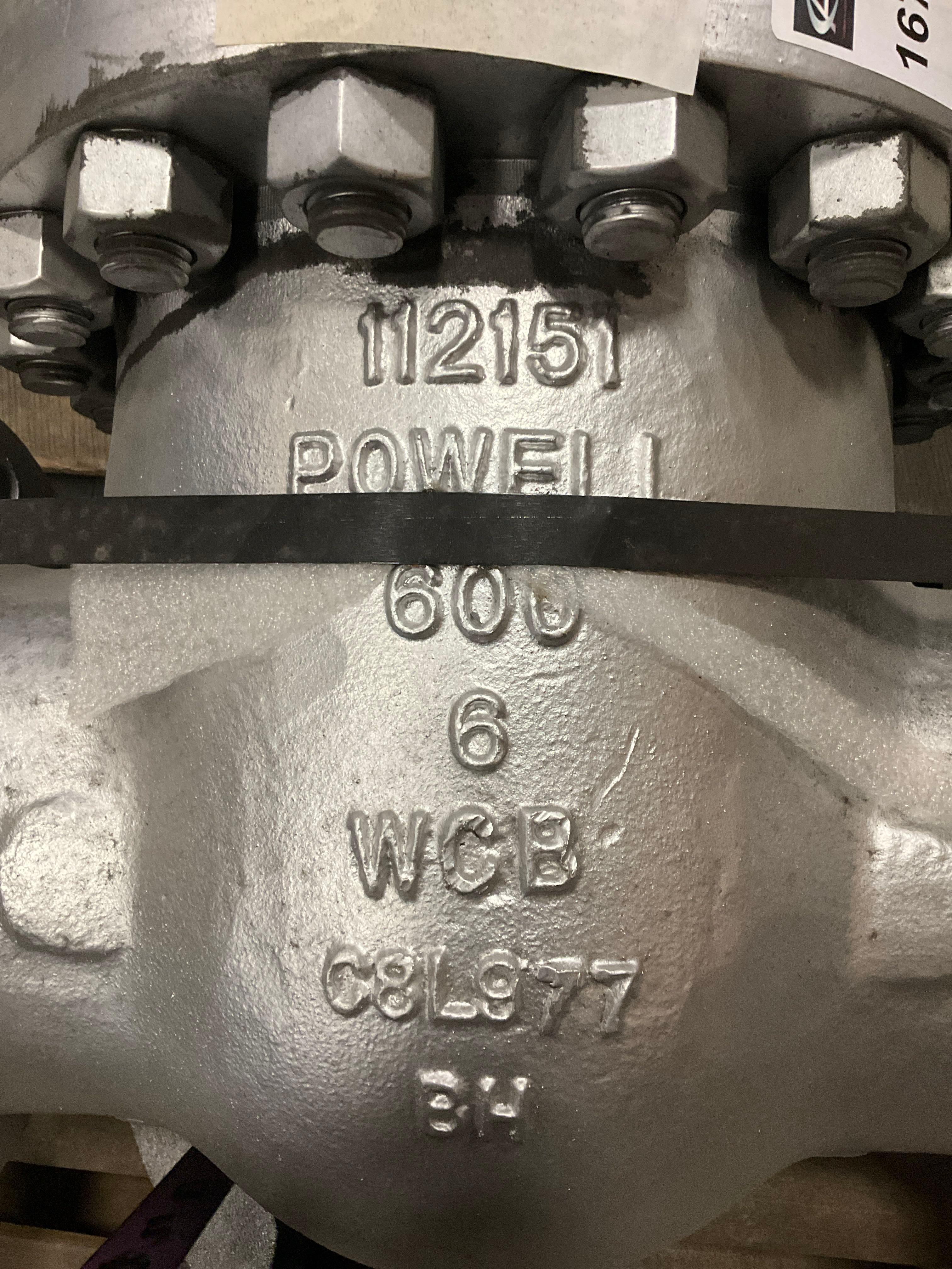 POWELL VALVES 6" 6003FC8GXXX GLOBE GATE VALVE B16.34 CL 600LB CR18