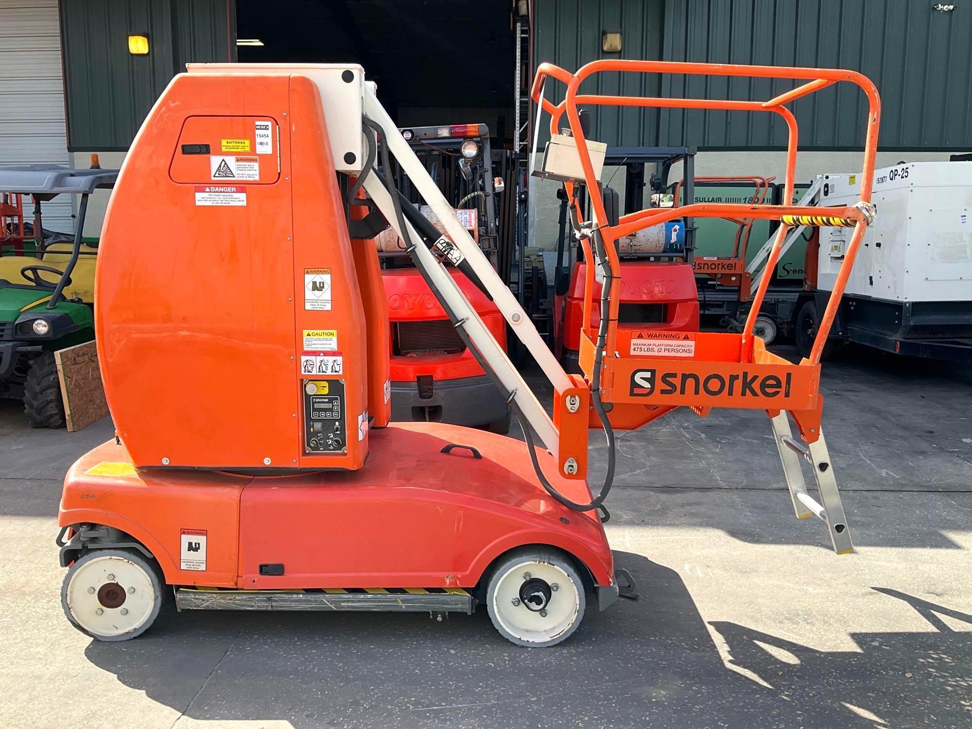 SNORKEL BOOM LIFT MODEL MB26J, ELECTRIC, APPROX MAX PLATFORM HEIGHT 26FT