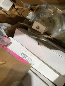 LOT OF MISCELLANEOUS CONVEYOR PARTS; SENSORS, VALVES, O-RINGS, TUBES, AND MORE