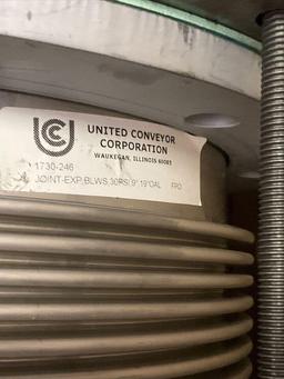 ( 2 ) UCC UNITED CONVEYOR 1730-246 JOINT EXPANSION BELLOWS PIPE LINE CONVEYOR 9"