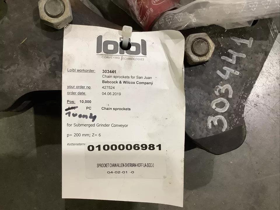 ( 4 ) LOIBL LA-SGC-0000-016 ALLEN SHERMAN HOFF CONVEYOR CHAIN SPROCKET 200MM PITCH