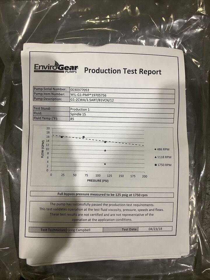 ENVIROGEAR WIL-G1-PMP 19705756 GEAR PUMP