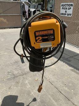 HARRINGTON SN ER020L EP1A-1CSY5395 CHAIN HOISTS 2 TON SIZE D 7FT PER MIN