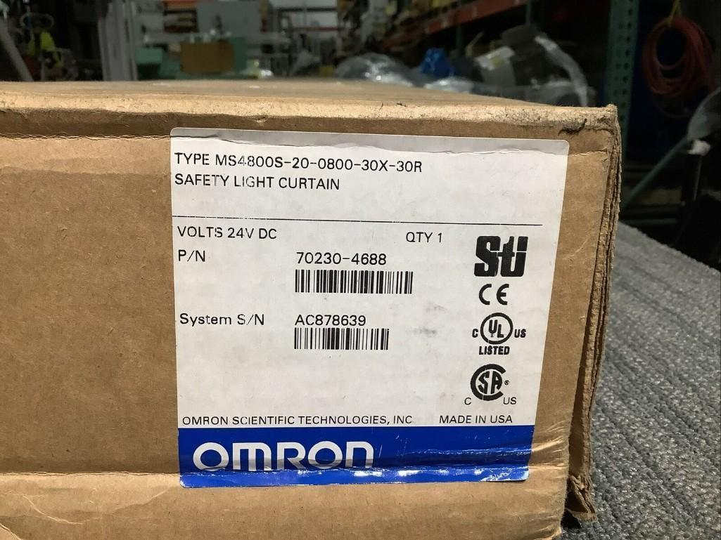 OMRON MS4800S-20-0800-30X-30R LIGHT CURTAIN EMITTER AND RECEIVER