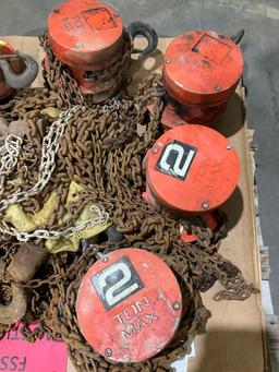 LOT OF ASSORTED CM CYCLONE CHAIN HOISTS, APPROX 7 TOTAL