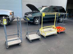 ( 4 ) ROLLING CARTS , APPROX 22" W...x 20? L x 42? T , APPROX 24" W...x 20? L