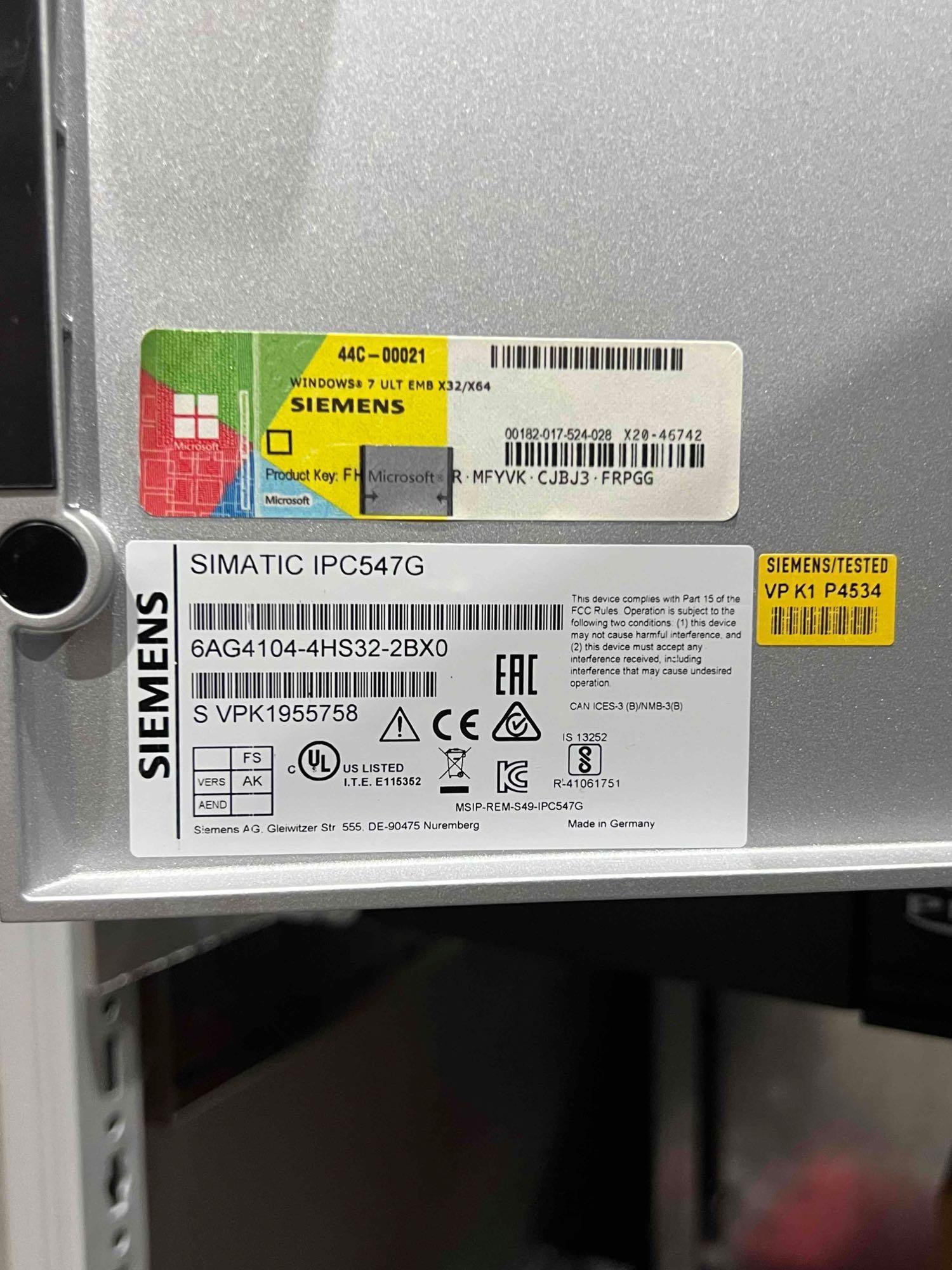 EOSTATE MELTPOOL EXPOSURE MONITORING SYSTEM W/ (2) SIMATIC IPC547G, (2) SIMATIC IFP1900, ON ROLLING