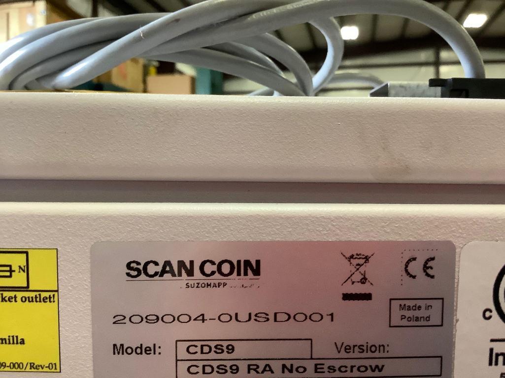 2017 SCAN COIN MACHINE MODEL CDS9, APPROX AMP 4.0-2.0 A, APPROX VAC 90-240, APPROX HZ 60