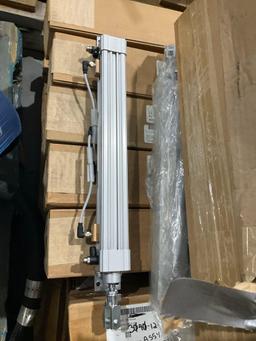 LOT OF SMC GUIDED CYLINDERS; MULTIPLE SIZES AND CAPACITIES