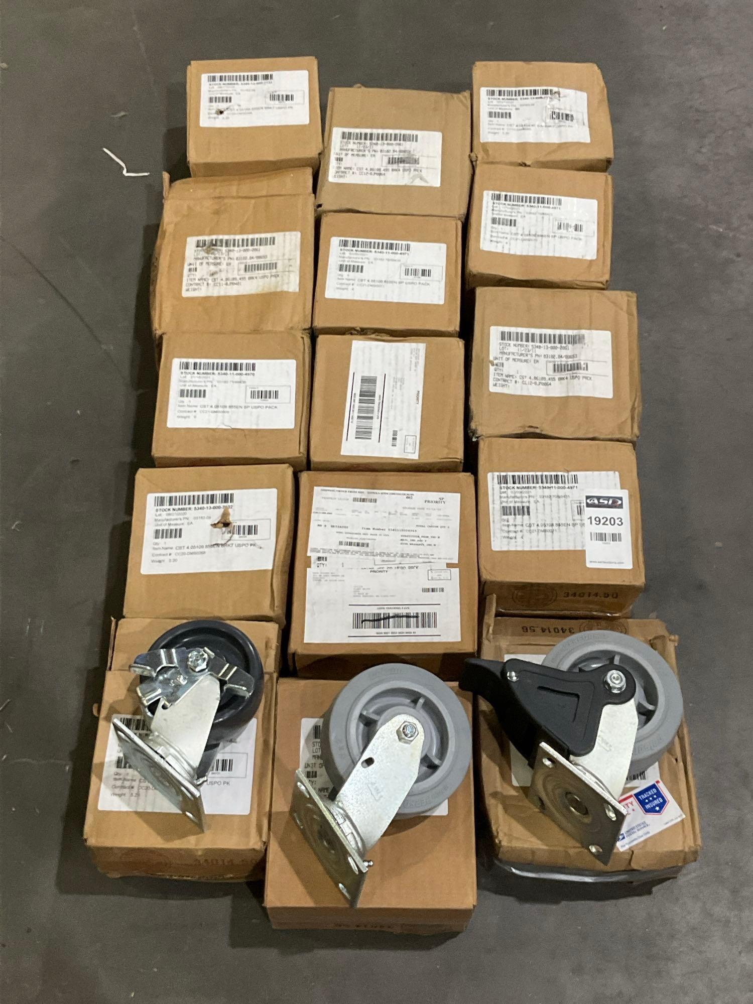 ( 12 ) CASTERS; VARIOUS BRANDS AND SIZES