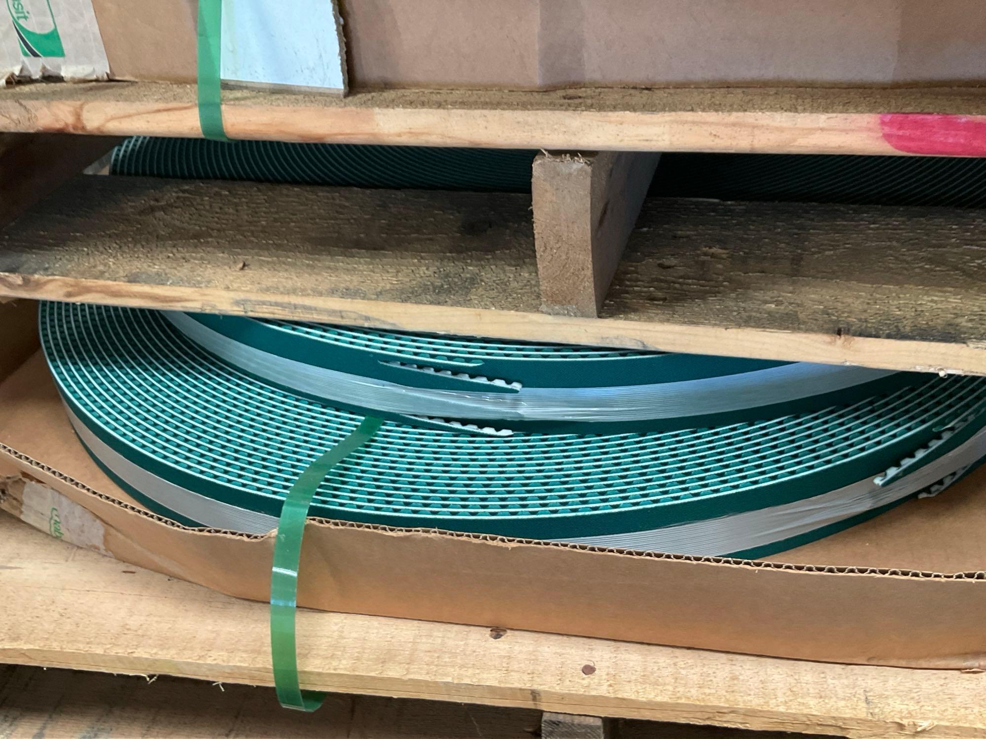 8 PALLETS OF HABASIT AMERICA INDUSTRIAL CONVEYOR TIMING BELTS MODELS INCLUDE ETBH6033
