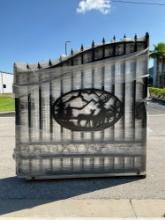 SET OF UNUSED GREAT BEAR 14FT BI PARTING WROUGHT IRON GATES, 7FT EACH PIECE (14' TOTAL WIDTH). 2 ...