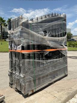 SET OF UNUSED GREAT BEAR 14FT BI PARTING WROUGHT IRON GATES, 7FT EACH PIECE (14' TOTAL WIDTH). 2 ...