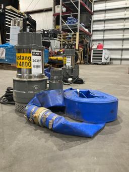 UNUSED 2" SUBMERSIBLE MUSTANG PUMP MP4800 WITH APPROX 50' HOSE