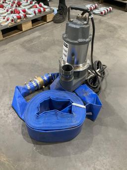 UNUSED 2" SUBMERSIBLE MUSTANG PUMP MP4800 WITH APPROX 50' HOSE