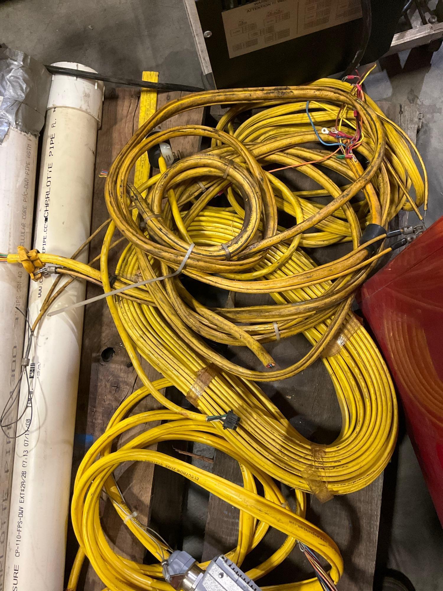 PALLET OF ELECTRICAL EQUIPMENT CORDS AND DISTRUBITION BOX