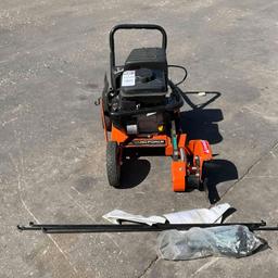 YARD FORCE LAWN EDGER MODEL YF7302, GAS POWERED,... APPROX CUTTING DEPTH -2.5 - 0.75, APPROX 9IN ...