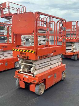 2018 SNORKEL SCISSOR LIFT MODEL S3219E ANSI , ELECTRIC, APPROX MAX PLATFORM HEIGHT 19FT, NON MARK...