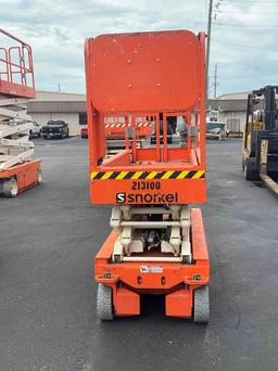 2018 SNORKEL SCISSOR LIFT MODEL S3219E ANSI , ELECTRIC, APPROX MAX PLATFORM HEIGHT 19FT, NON MARK...