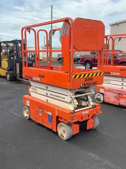 2018 SNORKEL SCISSOR LIFT MODEL S3219E ANSI , ELECTRIC, APPROX MAX PLATFORM HEIGHT 19FT, NON MARK...