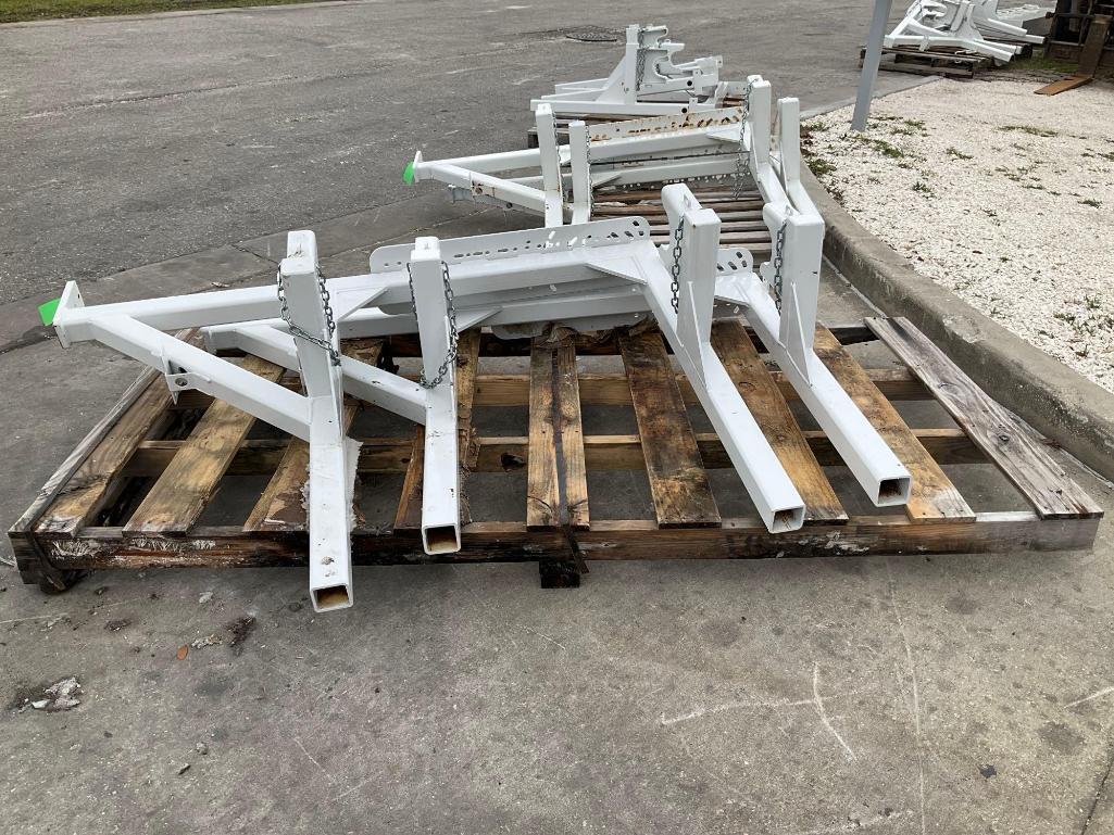 ( 2 ) HEAVY DUTY EQUIPMENT POLE RACKS FOR TRUCKS, APPROX 70" EACH