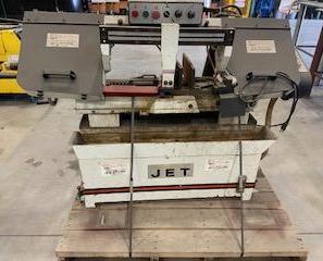 JET HORIZONTAL BANDSAW MODEL HBS-916W, APPROX 1-1/2 HP MOTOR OPERATES ON 120V POWER SUPPLY, RUNS &