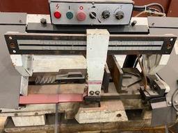 JET HORIZONTAL BANDSAW MODEL HBS-916W, APPROX 1-1/2 HP MOTOR OPERATES ON 120V POWER SUPPLY, RUNS &